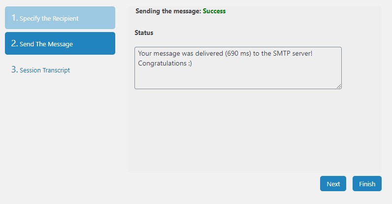 post smtp - בדיקת תקינות חיבור SMTP